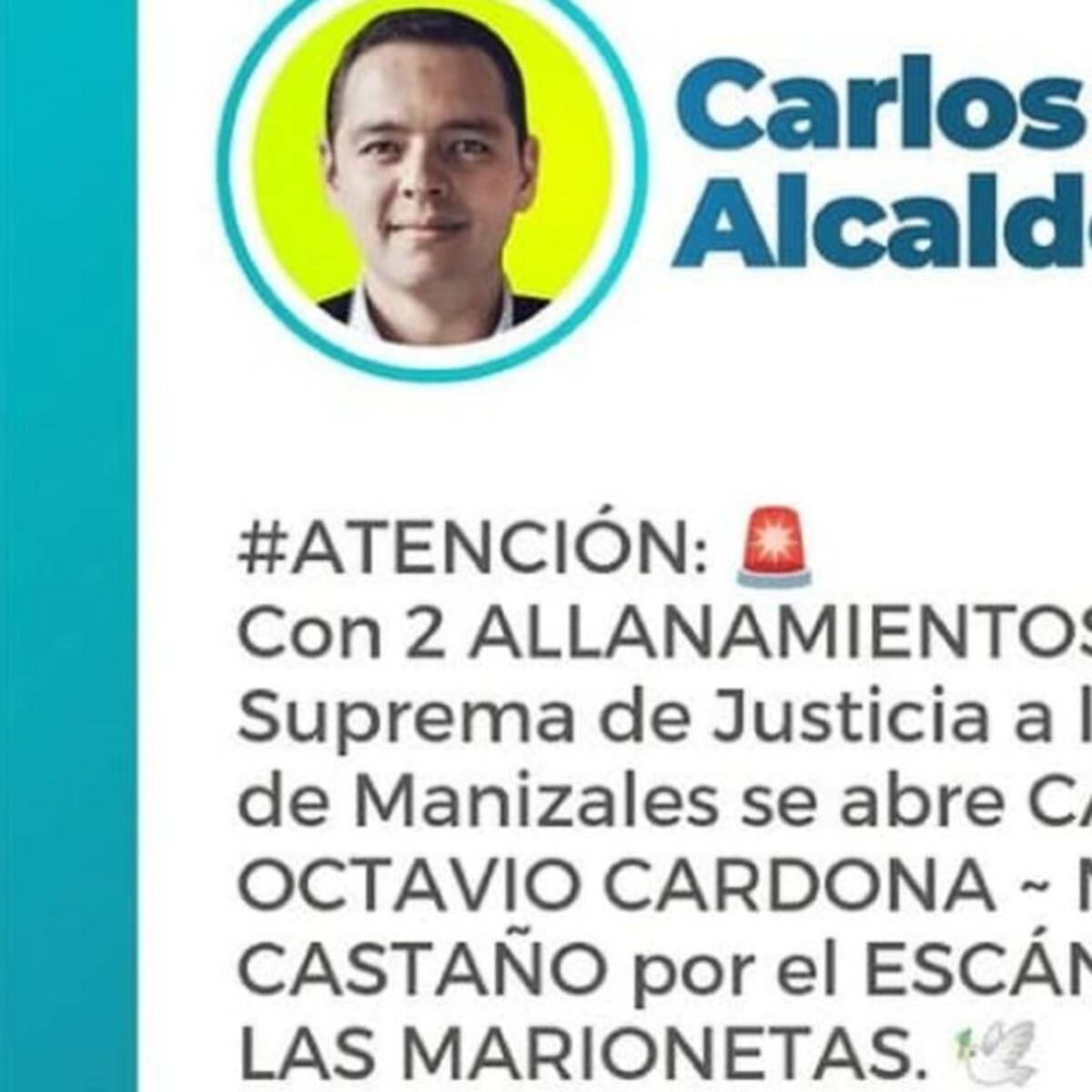 Alcalde de Manizales anuncia acción de Corte Suprema por caso Mario Castaño