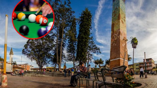 Pueblo colombiano y objetos del juego billar (Fotos vía Getty Images)