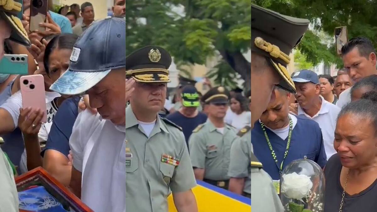 En medio del dolor, fue despedido en Barranquilla el patrullero asesinado en Amalfi, Antioquia