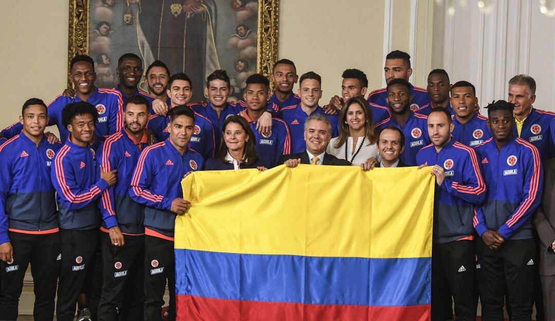 El presidente Iván Duque despidiendo a la Selección Colombia que participó en la Copa América de 2019.