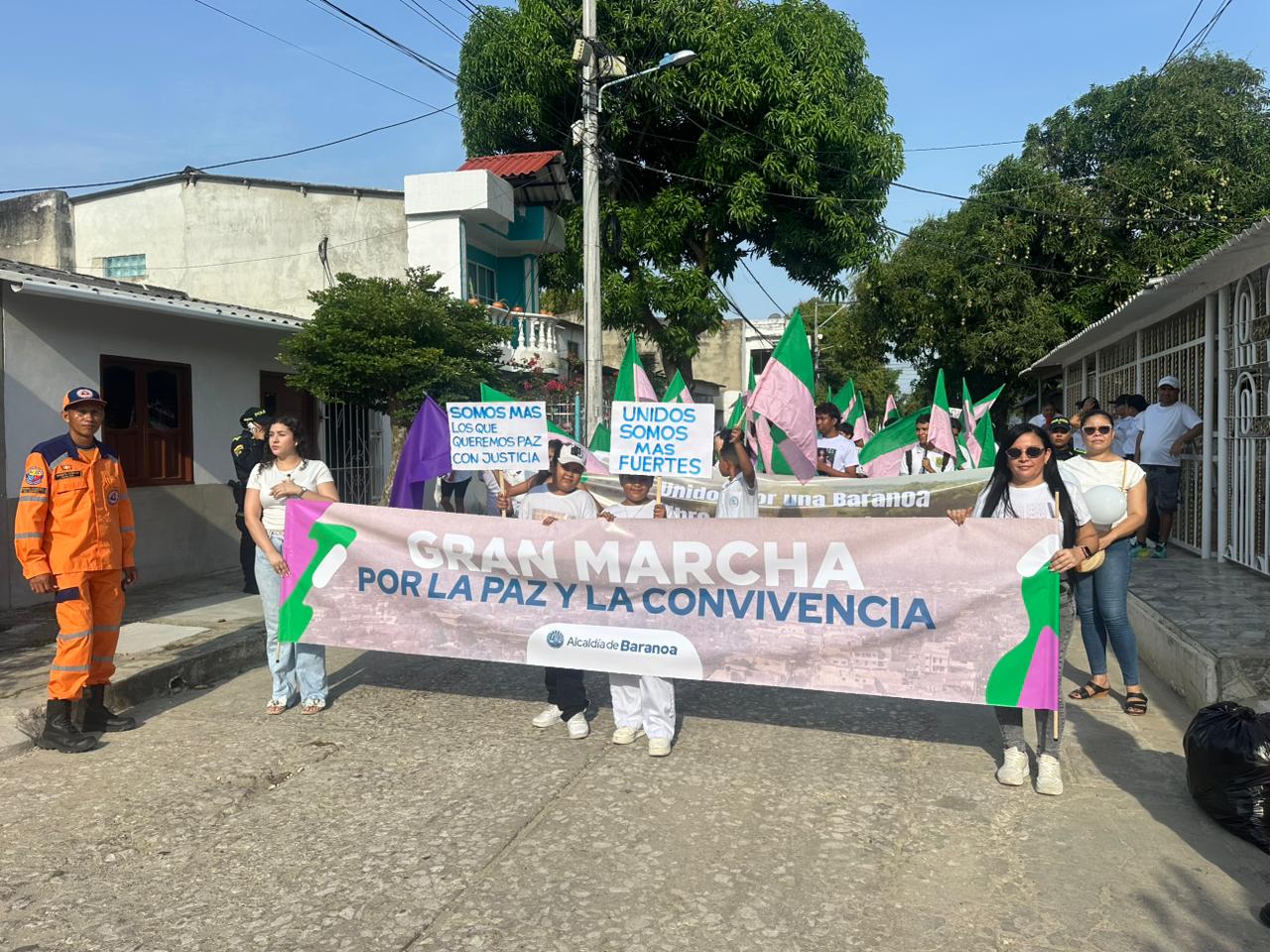Movilización en Baranoa. Foto: Caracol Radio.