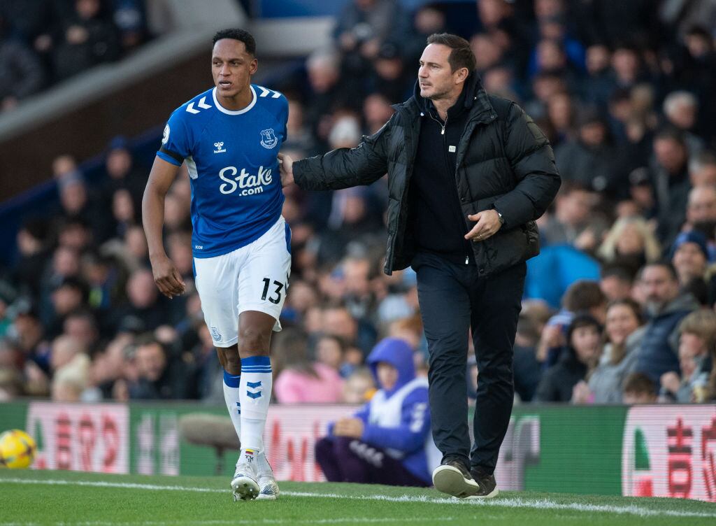 Yerry Mina y Frank Lampard (Photo by Joe Prior/Visionhaus via Getty Images)