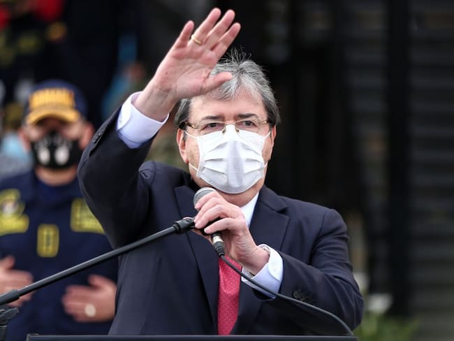 Bogotá, 24 de agosto de 2020. Rueda de prensa del Ministro de Defensa, Carlos Holmes Trujillo, sobre la situación de orden público en el país, que vincula las masacres ocurridas en los últimos días.