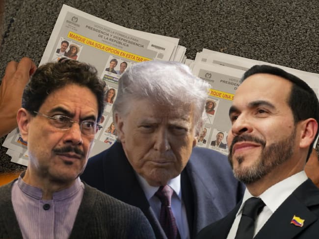 Imagen de referencia. Iván Cepeda (izquierda) - Donald Trump (centro) - Abelardo de la Espriella (derecha) - Tarjetones votación presidencial (fondo): Getty Images