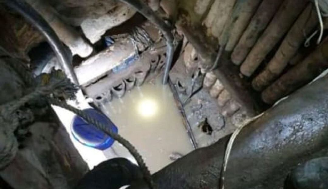 Socavón donde quedaron atrapados 11 mineros en el bosque vereda de Neira.