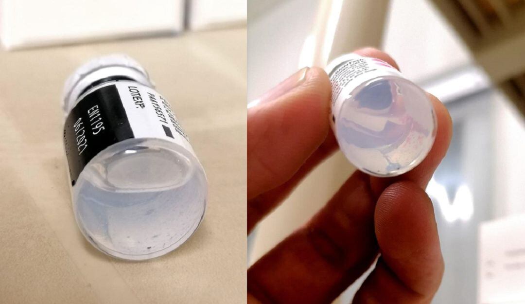 Unidades de las vacunas contra la COVID con partículas irregulares