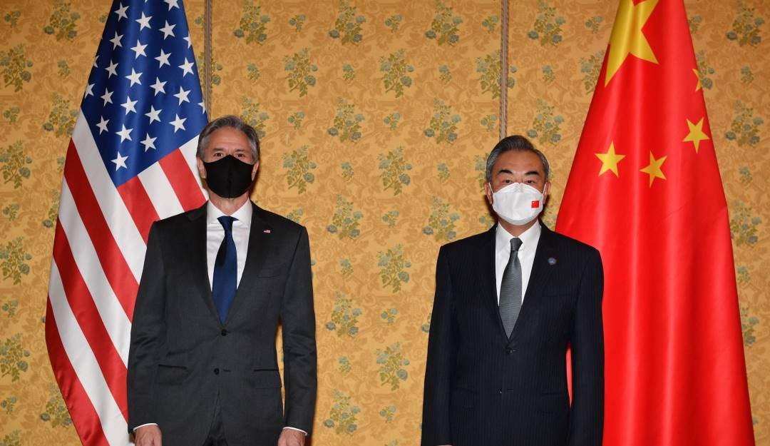 Los ministros de exteriores de EE.UU. y China. Foto: Getty