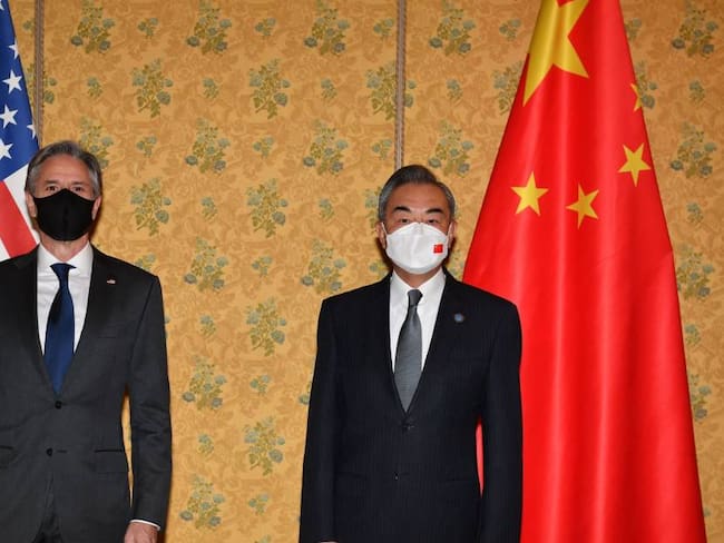 Los ministros de exteriores de EE.UU. y China. Foto: Getty