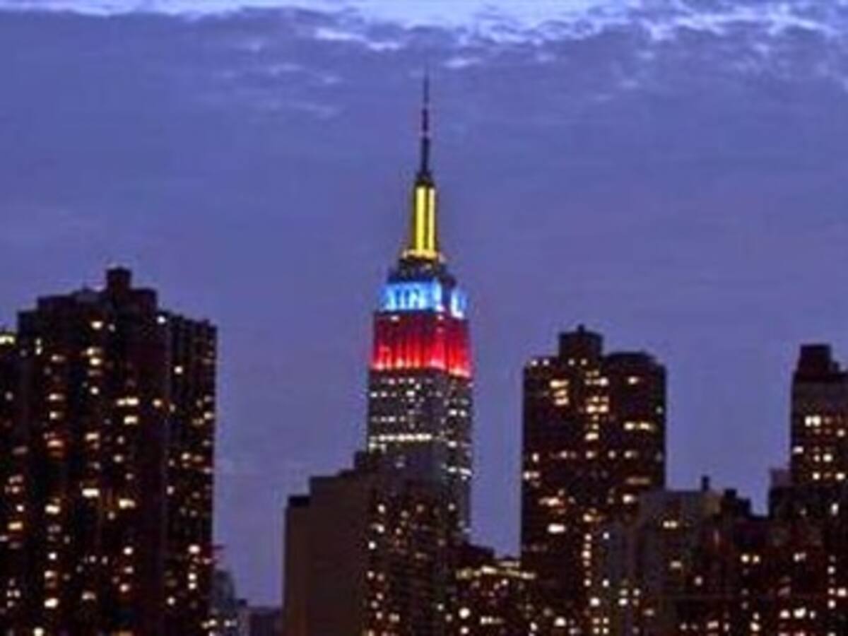 El mítico Empire State se vistió de tricolor colombiano