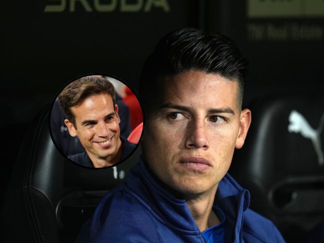 James Rodríguez y su entrenador Íñigo Pérez / Getty Images