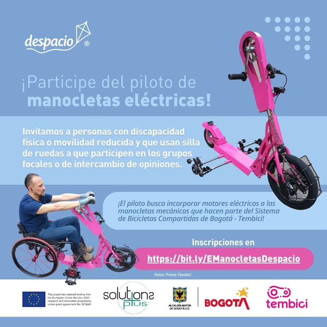 Cortesía Tembici: Manocletas en Bogotá