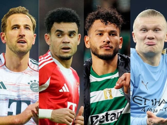 Harry Kane, Luis Díaz, Luis Suárez y Erling Haaland / Composición: Caracol Radio