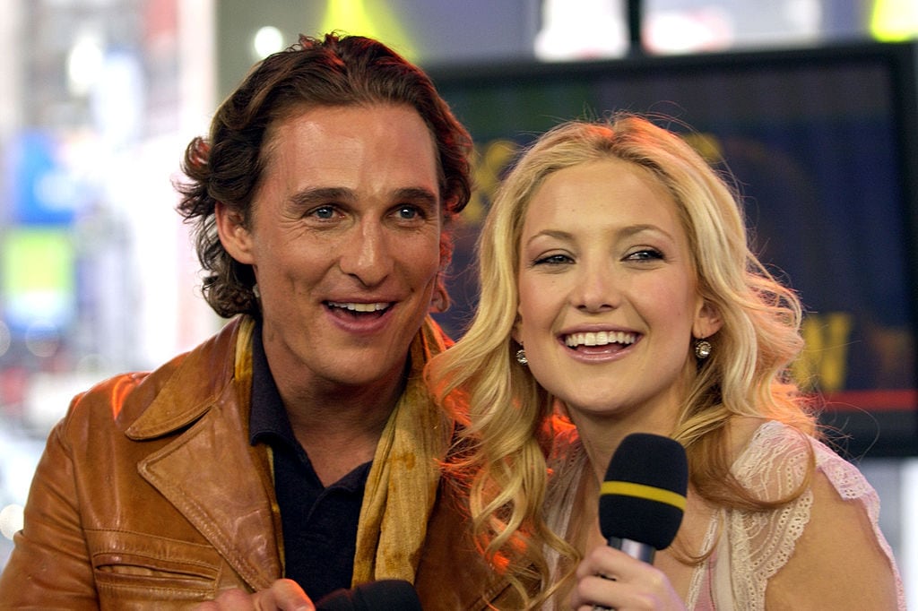 Matthew McConaughey and Kate Hudson during Kate Hudson and Matthew McConaughey Visit MTV's "TRL" - February 3, 2003 at MTV's Times Square Studio in New York City, New York, United States. (Photo by KMazur/WireImage)