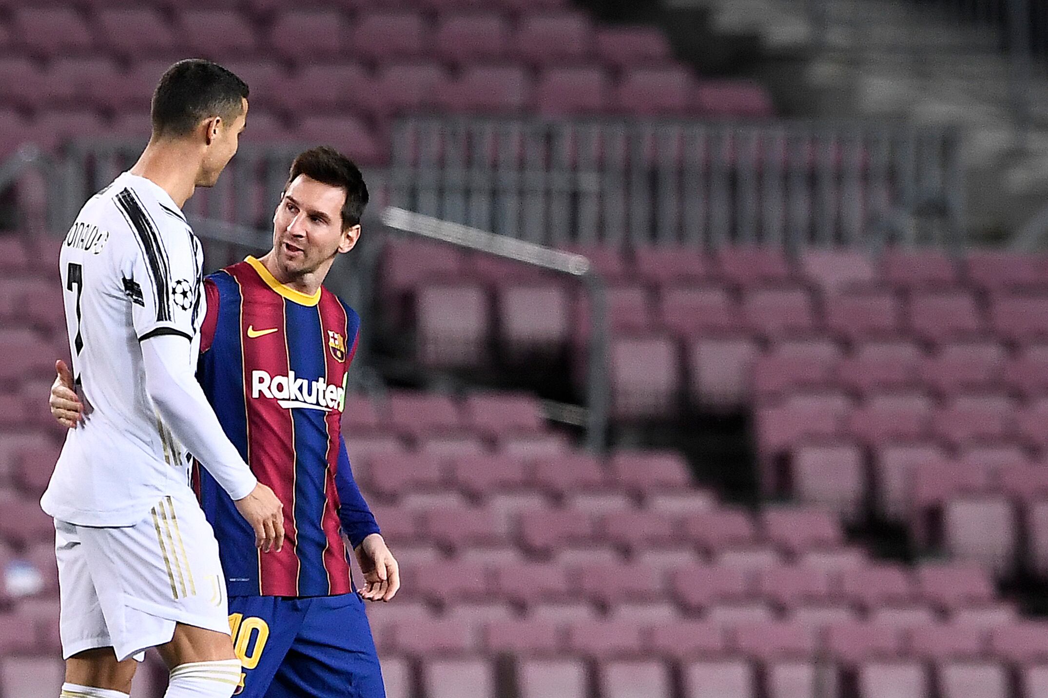 Cristiano Ronaldo y Lionel Messi disputaron su último partido en el Camp Nou el 8 de diciembre del 2020. (Photo by Josep LAGO / AFP) (Photo by JOSEP LAGO/AFP via Getty Images)