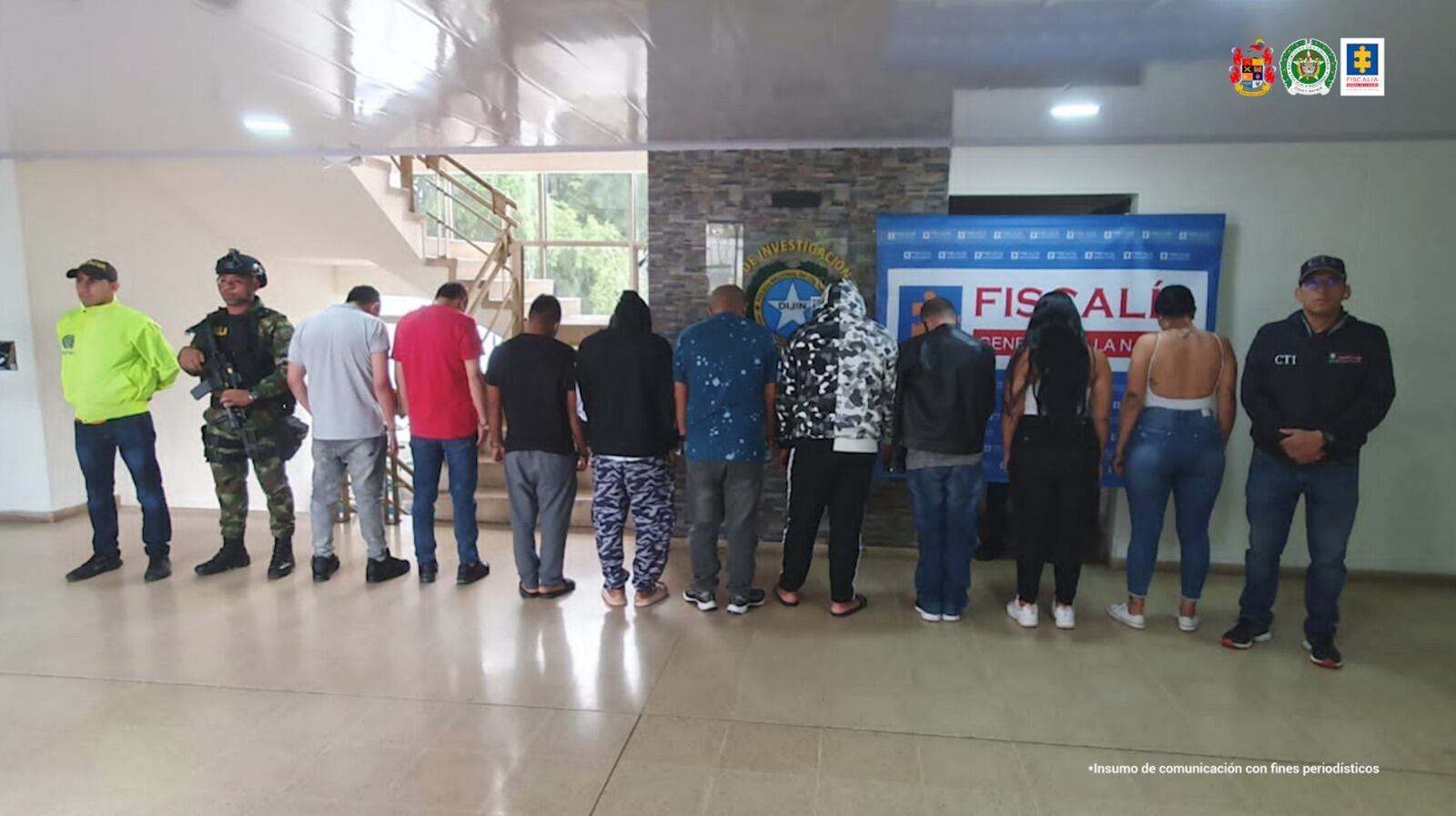 Nueve capturados pertenecientes al parecer a los "araucanos" fueron enviados a la cárcel. Foto Fiscalía