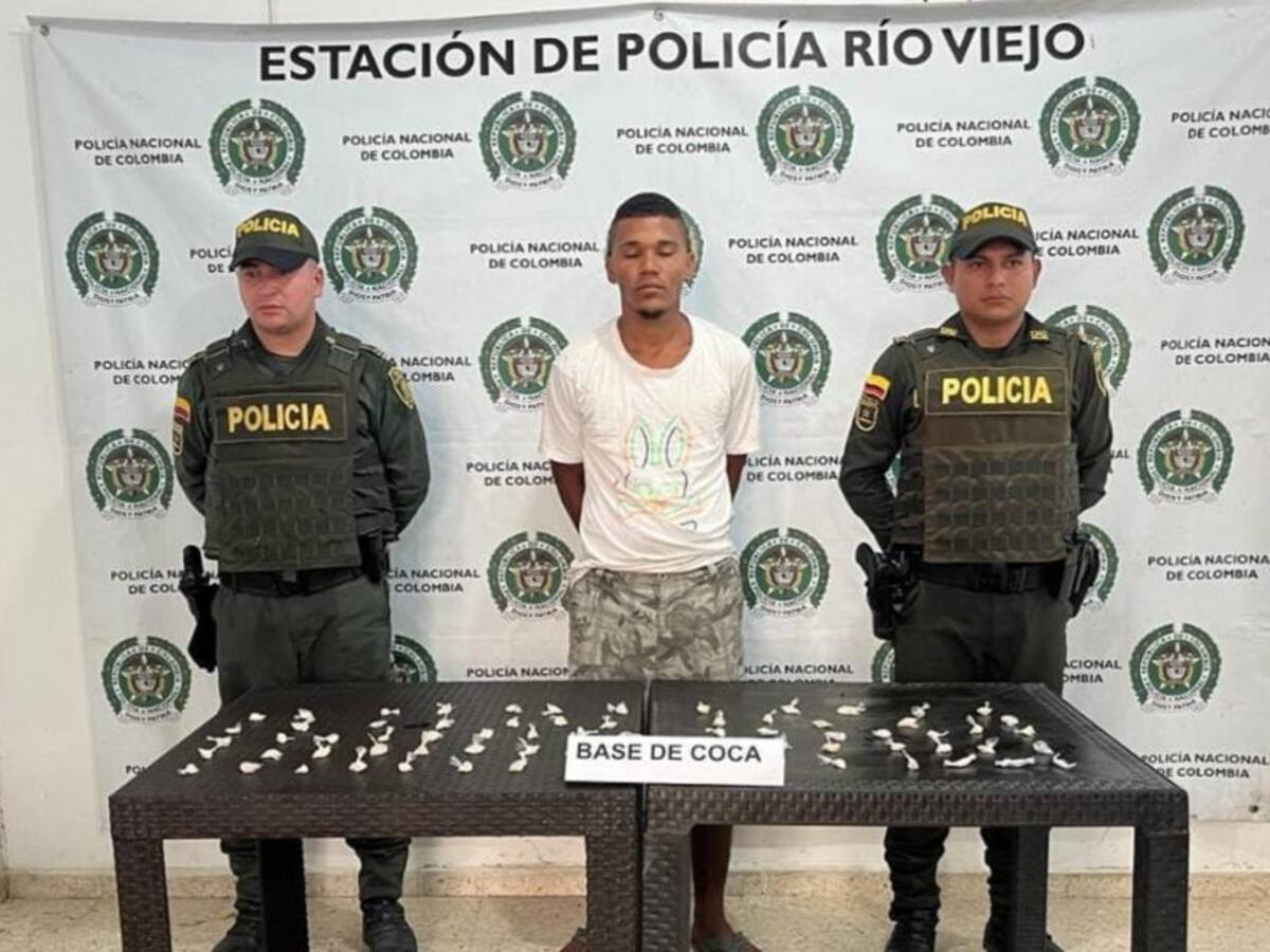 Policía capturó presunto jíbaro con base de coca en Río Viejo, Bolívar