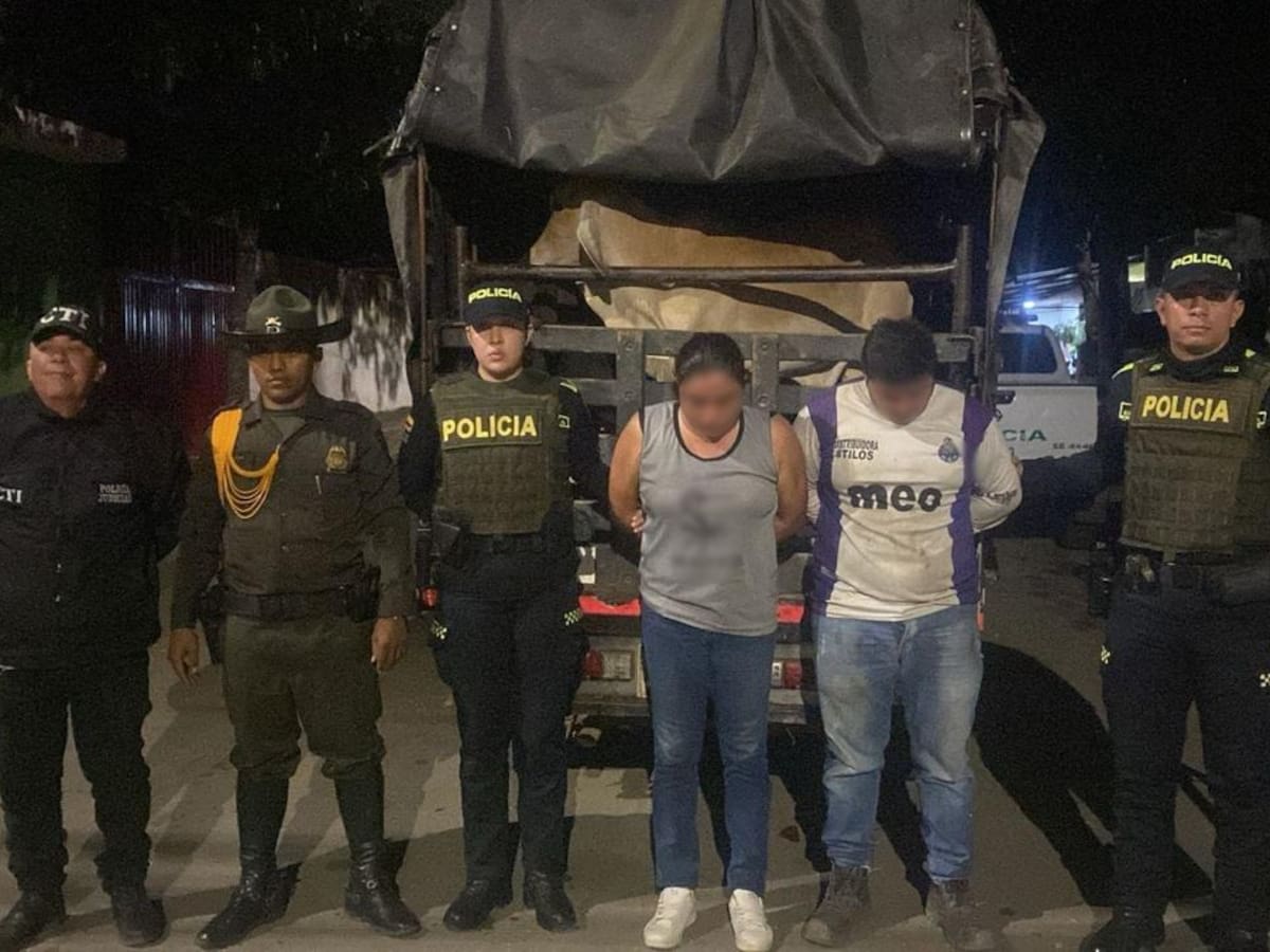 Capturada pareja por abigeato en operativo policial en el norte del Huila