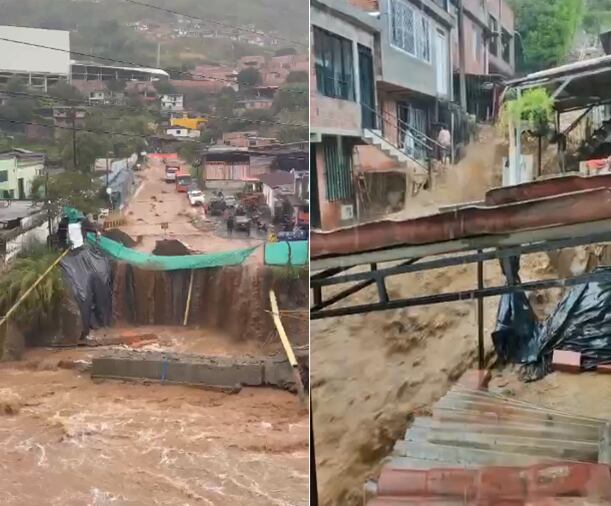 Afectaciones por las lluvias y el desbordamiento de varias quebradas en Pereira - Imágenes suministradas