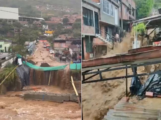 Afectaciones por las lluvias y el desbordamiento de varias quebradas en Pereira - Imágenes suministradas