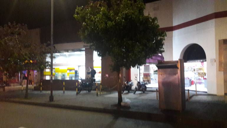 La sucursal de Bancolombia, en el sector de Multicentro Estrella que fue víctima del millonario robo.