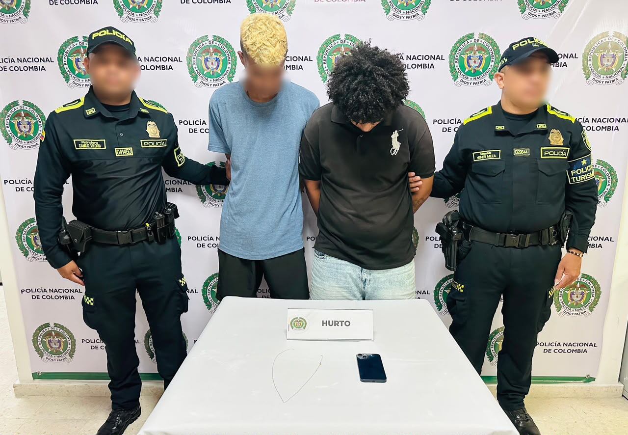 Capturados alias J.J. y El Chamo. // Policía Metropolitana de Cartagena