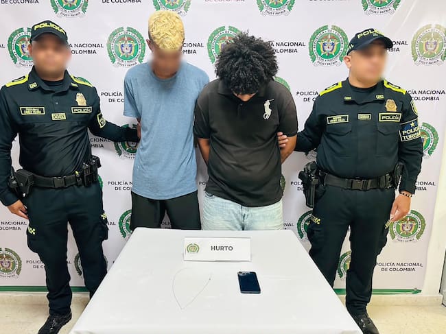 Capturados alias J.J. y El Chamo. // Policía Metropolitana de Cartagena
