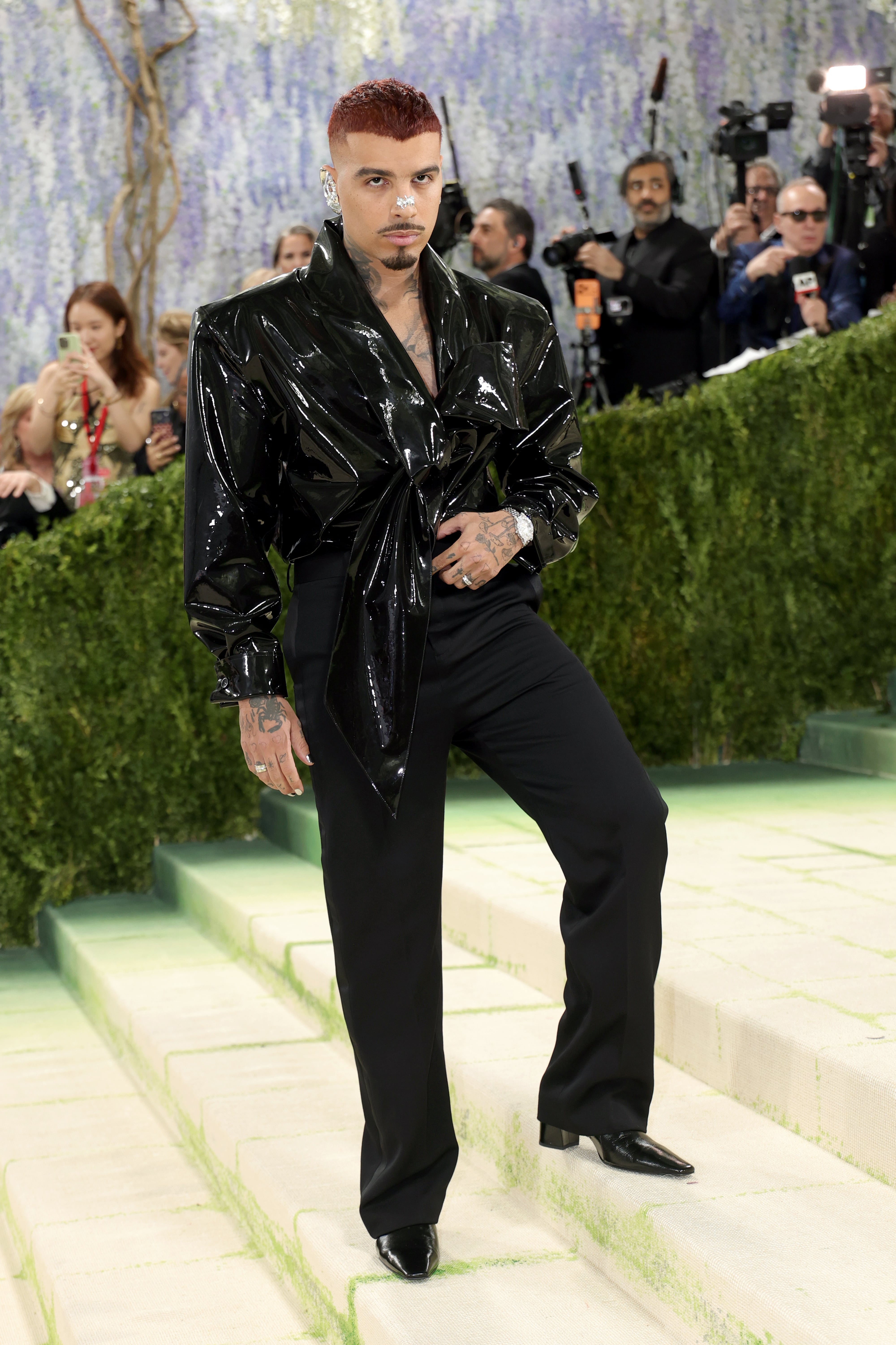 NEW YORK, NEW YORK - MAY 04: Rauw Alejandro attends the 2026 Met Gala Celebrating "Costume Art" at the Metropolitan Museum of Art on May 04, 2026 in New York City. (Photo by Michael Loccisano/GA/The Hollywood Reporter via Getty Images)