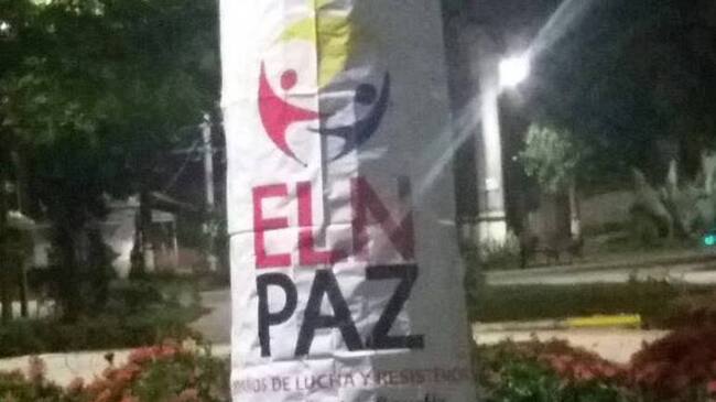 Afiche alusivo al Eln en el municipio de Tibú