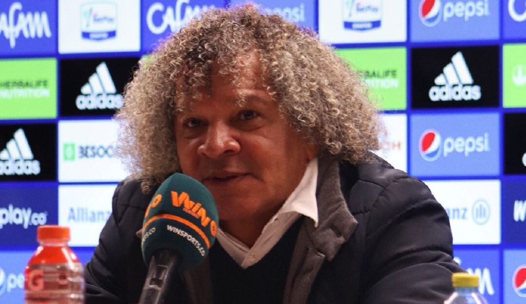 Alberto Gamero, DT de Millonarios, en rueda de prensa.