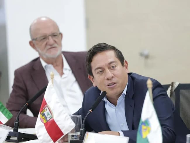 El gobernador de Boyacá Carlos Andrés Amaya durante la Asamblea Extraordinaria de Gobernadores en la Federación Nacional de Departamentos / Foto. Suministrada.