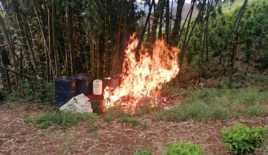 Destrucción laboratorio artesanal