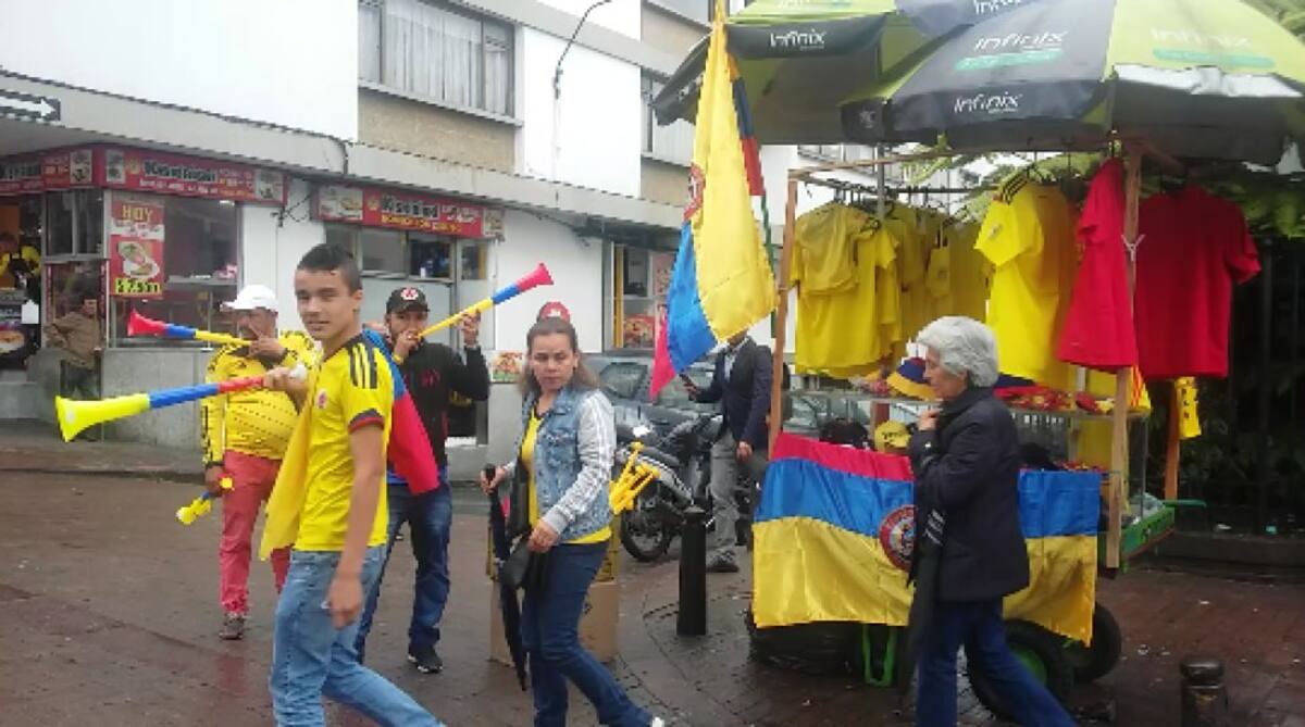 Celebración en Manizales después del triunfo de la selecicón Colombia en Rusia