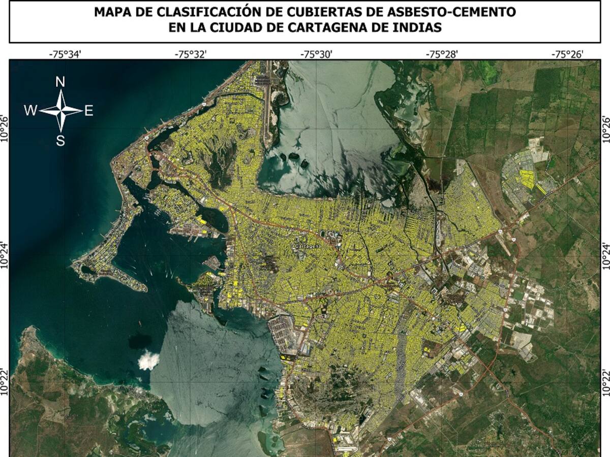 Cartagena, pionera en América con mapa de identificación de cubiertas de asbesto-cemento