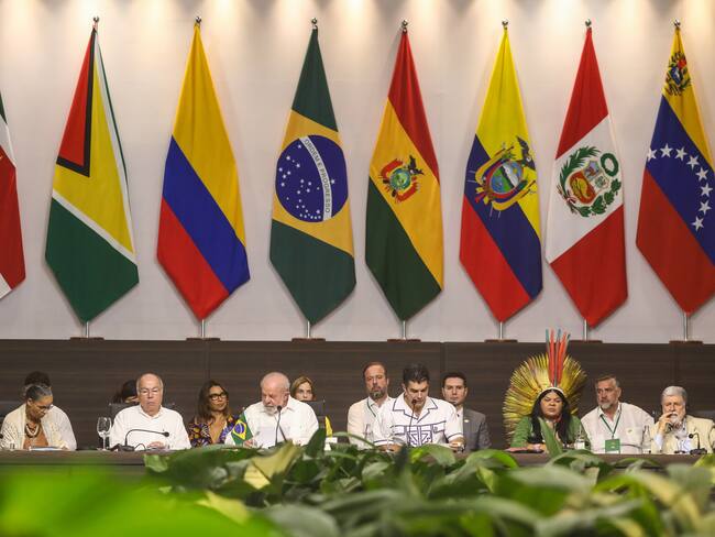 08 August 2023, Brazil, Belem: Luiz Inacio Lula da Silva (m.), President of Brazil, opens the summit of the heads of state and government of the South American Amazon countries. The aim of the summit is, among other things, to agree on a common position for the UN Climate Change Conference COP28 in Dubai at the end of the year. Photo: Filipe Bispo/dpa (Photo by Filipe Bispo/picture alliance via Getty Images)
