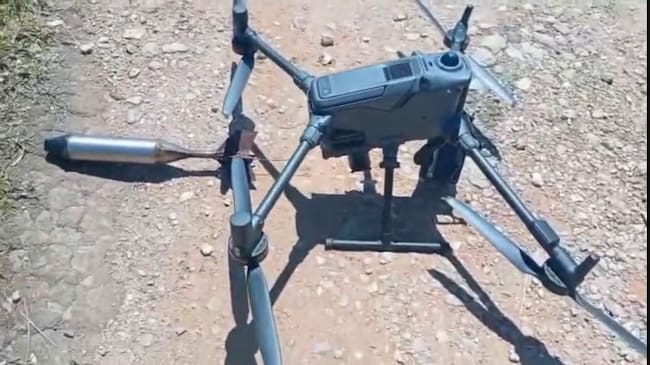 Dron utilizado por disidencias al norte de Antioquia. Foto: Cortesía Gobernación de Antioquia