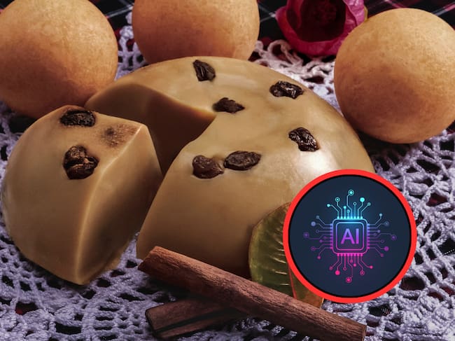 Natilla, Buñuelos y logo IA (Getty Images)