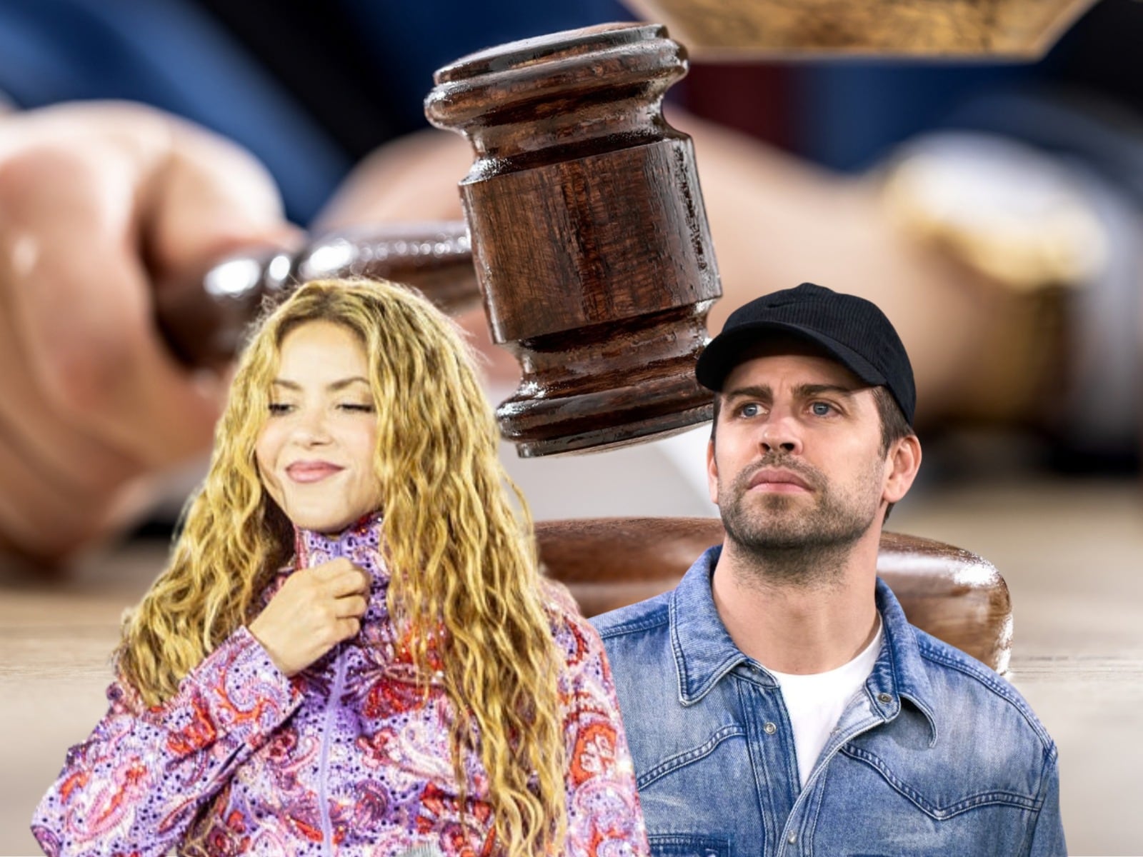 Imagen de referencia de juez, Shakira y Gerard Piqué. Fotos: (Photo By Ricardo Rubio/Europa Press via Getty Images) / (Photo by Manuel Queimadelos/Quality Sport Images/Getty Images)