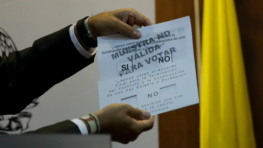 Tarjeta electoral del plebiscito. Foto: Colprensa - Diego Pineda