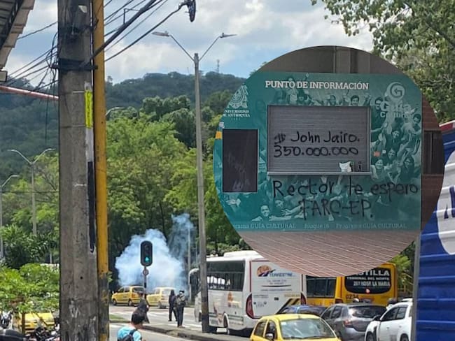 Protestas en la UdeA. Fotos: Denuncias Antioquia.