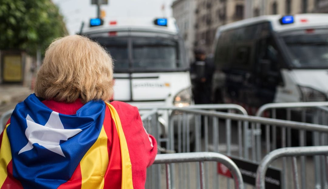 Manifestante por la independencia de Cataluña