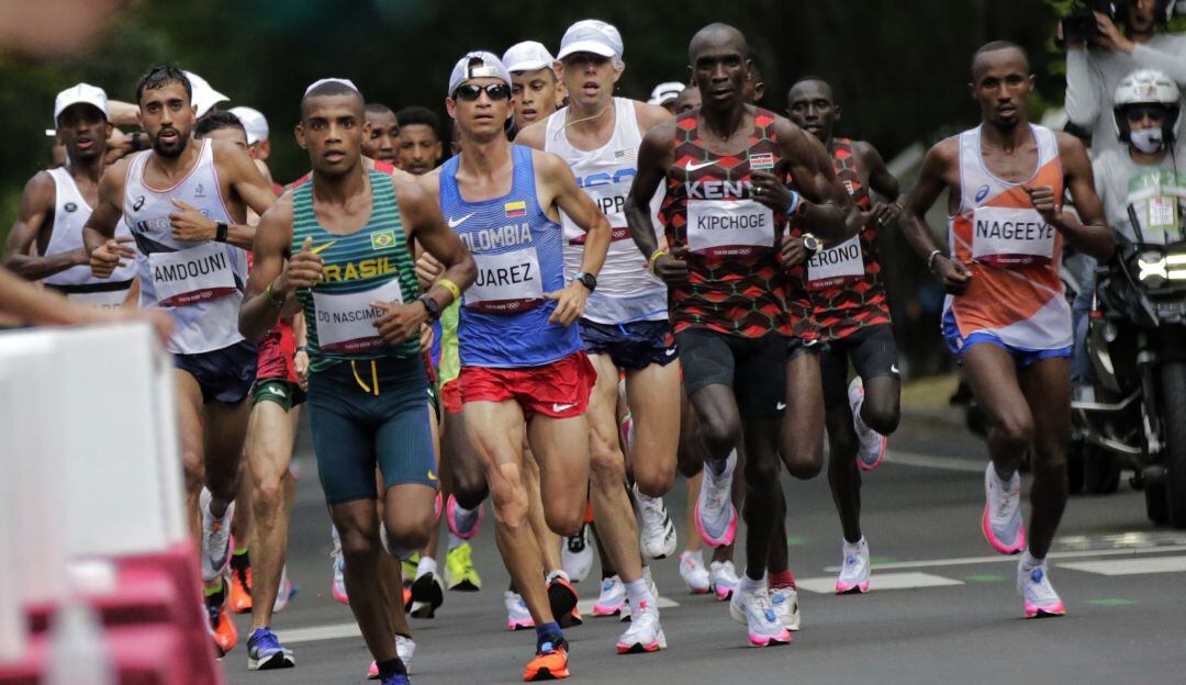 Prueba de maratón masculina con participación colombiana en los Juegos Olímpicos