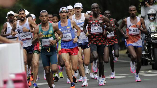 Prueba de maratón masculina con participación colombiana en los Juegos Olímpicos