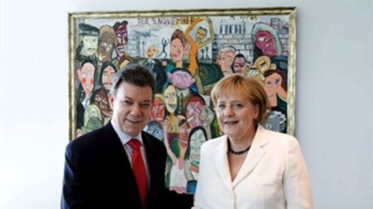 Santos recibe el apoyo de Merkel para el ingreso colombiano en la OCDE