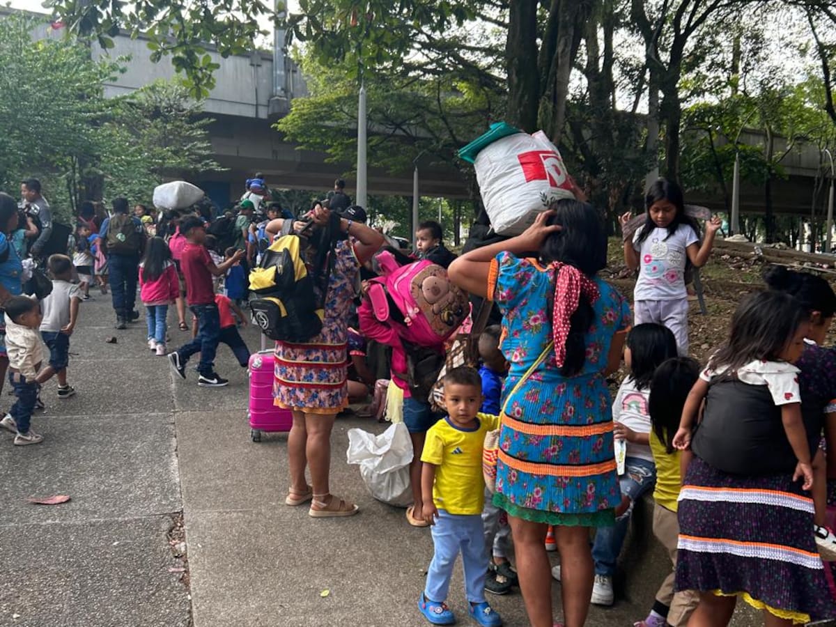 Más de 100 indígenas llegaron desplazados a Medellín desde Quibdó por amenazas del Clan del Golfo