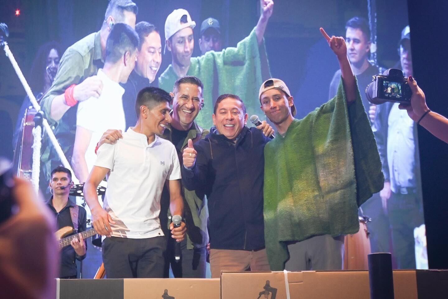 Nairo Quintana, EL Heredero, Carlos Amaya, Gobernador de Boyacá y Egan Bernal / Foto: @CarlosAmayaR