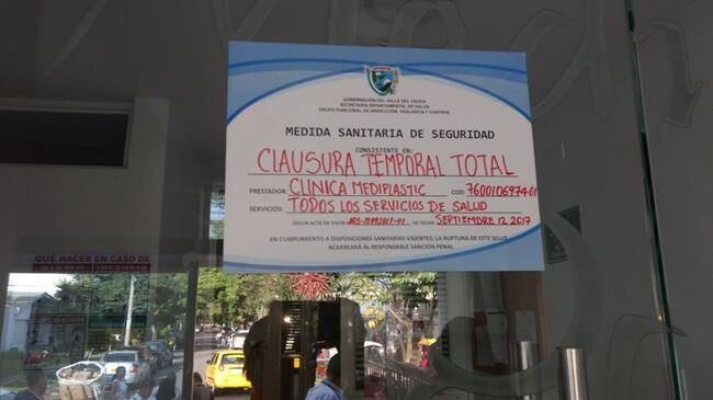 Cierran clínica estética en Cali donde murió mujer por liposucción. Foto: Gobernación del Valle del Cauca