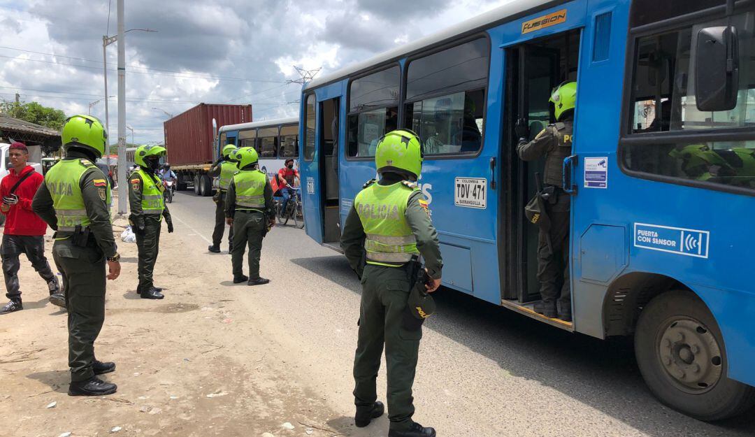 Labores de la Policía Metropolitana de Barranquilla