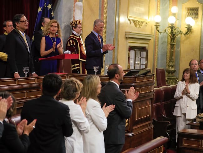 Gustavo Petro en el Parlamento Español. Foto: EFE