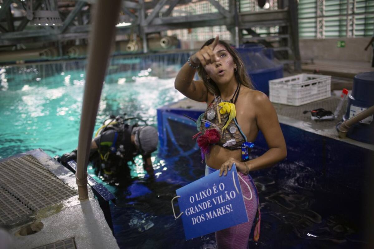 Utiliza sus dos presentaciones diarias que recorren todo el acuario para concientizar a las personas sobre las amenazas a la vida marina.