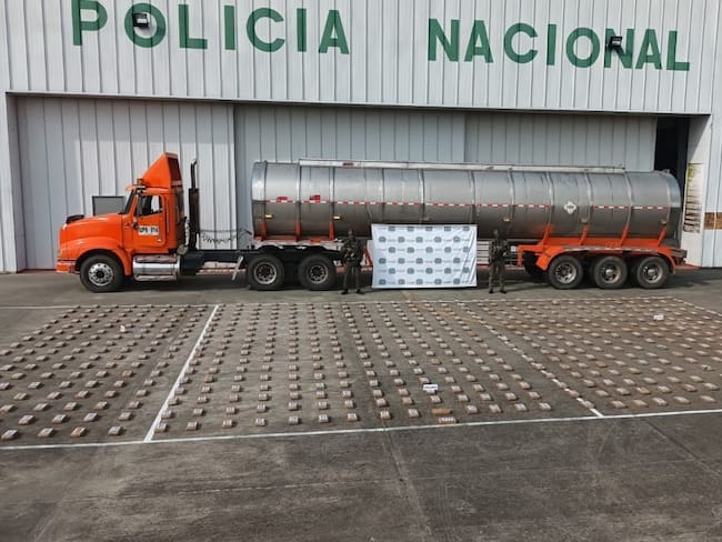Uno de los cargamentos de cocaína incautados en el Valle. Cortesía: Policía Antinarcóticos.